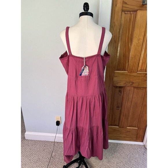 NWT April Cornell Sundress SZ LG Pink Floral Tiered Beach Cruise Event - Picture 4 of 10